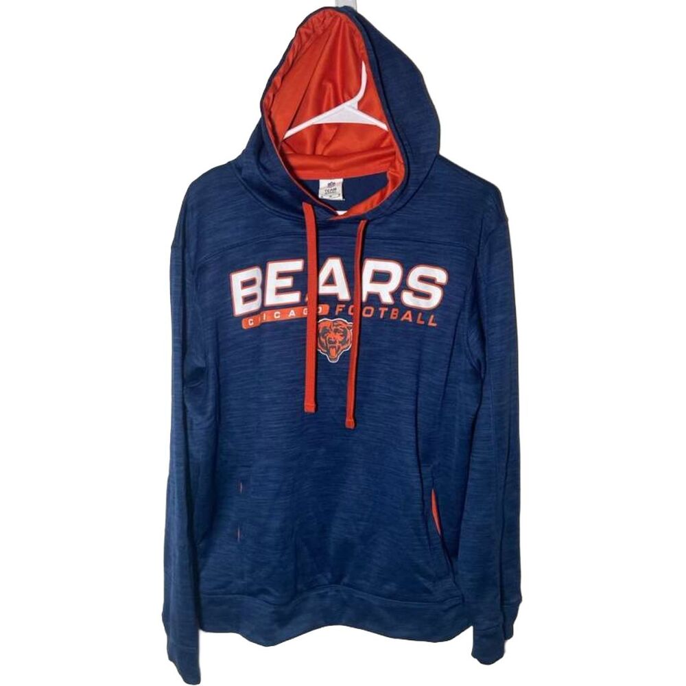 Chicago Bears Hoodie Medium Navy Orange Pullover NFL Football Sweatshirt NWOT - Picture 6 of 8